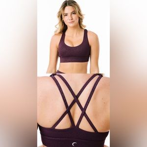 Zyia Plum River Stone Light n Tight Strappy Bra | Size Medium | EUC